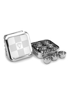 Expresso Expresso Stainless Steel Square Classic Spice Box Masala Dabba with Nine Inner Cups, Food Safe Kitchen Storage Condiment 9 Partition 18.5 X 6 cm_Small  - Image 4