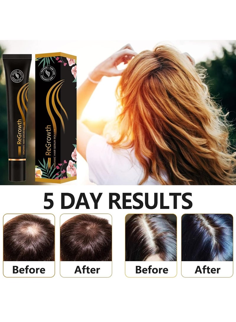 DubaiGallery سيروم الشعر العضوي لإعادة النمو، سيروم تفاعلي لتدليك الشعر بكرة عشبية، سيروم نمو الشعر للشعر الطبيعي، لشعر أقوى وأكثف، لمشكلة انحسار خط الشعر والصلع النمطي - Image 4