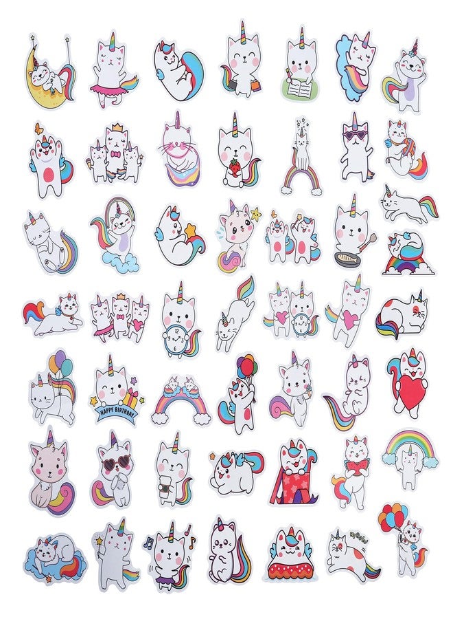 Cleverplay 100 Pack Caticorn Stickers, Cat Unicorn Party Favors, Birthday Decorations - Image 3