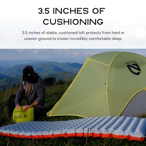 NEMO Equipment Tensor All-Season Ultralight Insulated Sleeping Pad - Regular Wide (72"x25") - Blade / Spicy Orange - Image 4