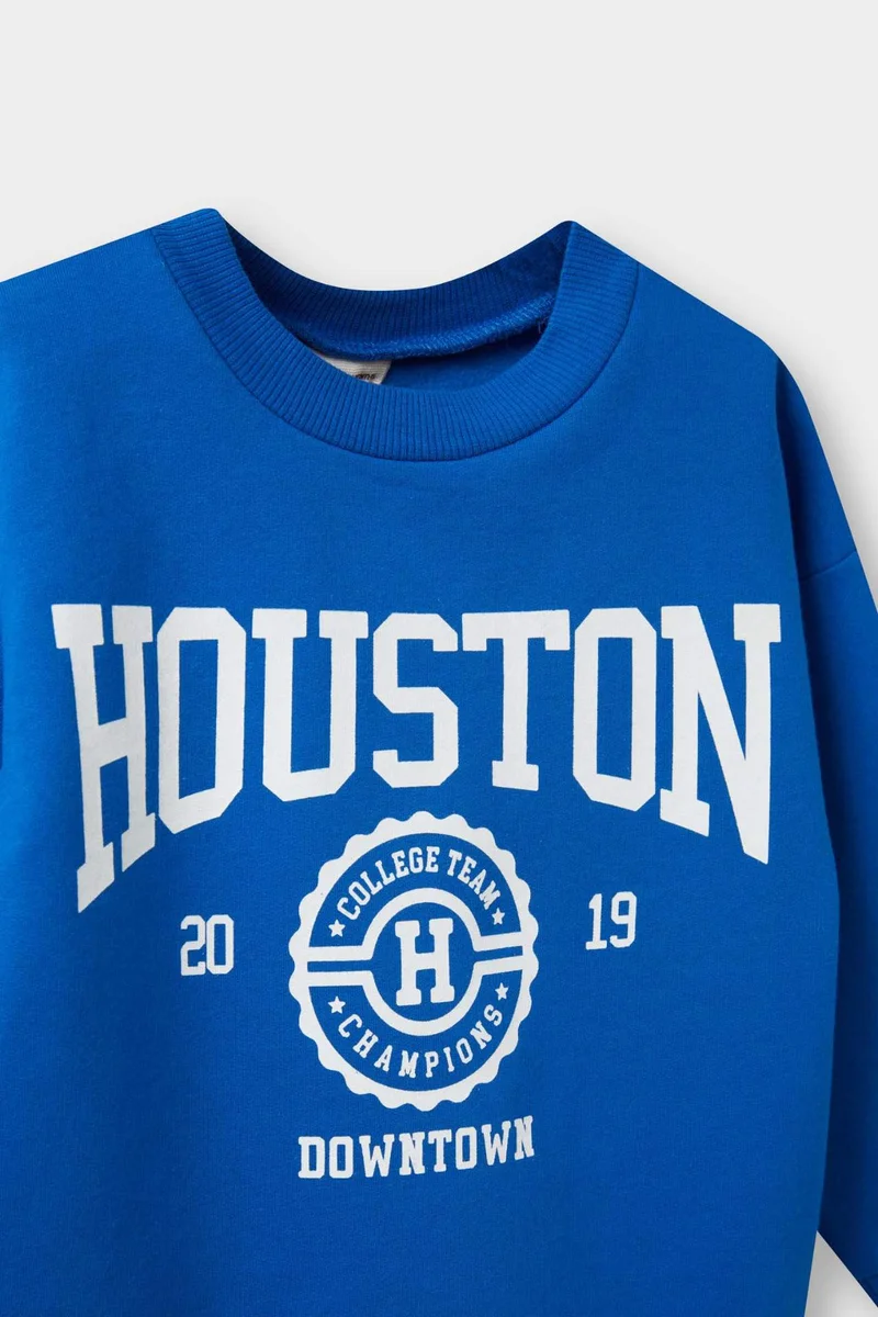 ديفاكتو Boy Crew Neck Printed Soft Lining Sweatshirt
