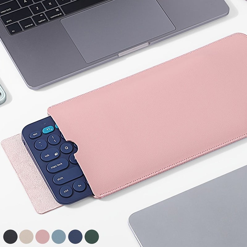 Dark Blue Faux Leather Storage Bag for Wireless Keyboard Travel - Image 3