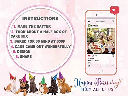 HINMAY Dog Birthday Cake Mold Silicone Bone Shape Cake Pan with Decorating Pen (Pink, 10") - Image 5