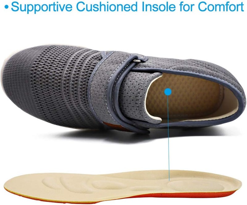MEJORMEN Men's Edema Diabetic Shoes Adjustable Wide Width Outdoor Walking Sneakers Orthopedic Lightweight Comfy Casual Slippers for Elderly Swollen Feet Arthritis - Image 4