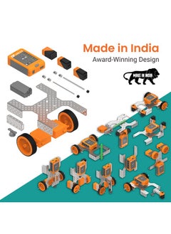 avishkaar Avishkaar ABot Advanced,10 in1 DIY STEM Metal Robotics Kit, Multicolour, 60+ Parts, Learn Robotics. Coding & Mechanical Design, for Kids Aged 8-12, Educational DIY Kit, Made in India  - Image 4