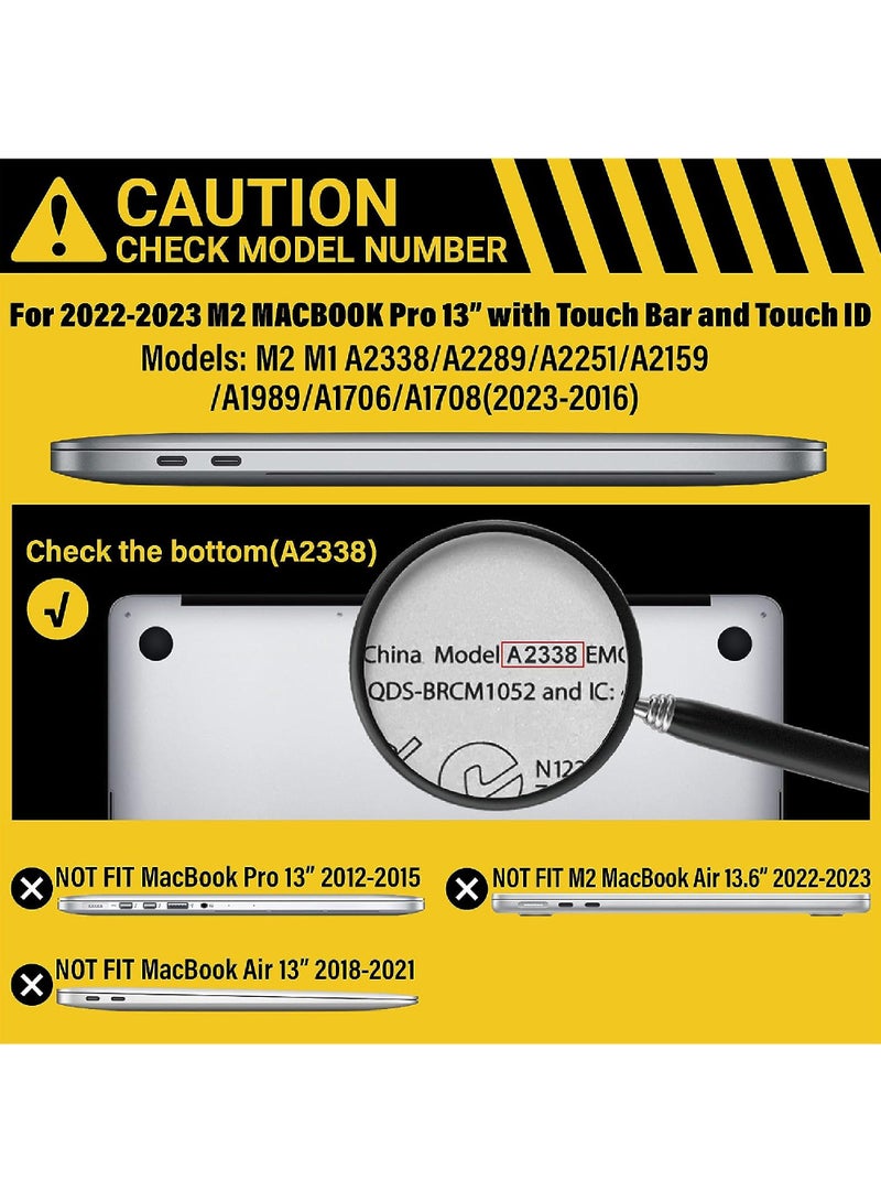 روك بو متوافق مع 2023 2022 M2 ماك بوك برو 13 بوصة الهاتف المحمول حالة 2021-2016 M1 a2338 a2289 a2251 a2159 a1989 a1706 a1708 تنطبق على ماك برو 13 كريستال واضحة t13cycl + 1 - Image 2