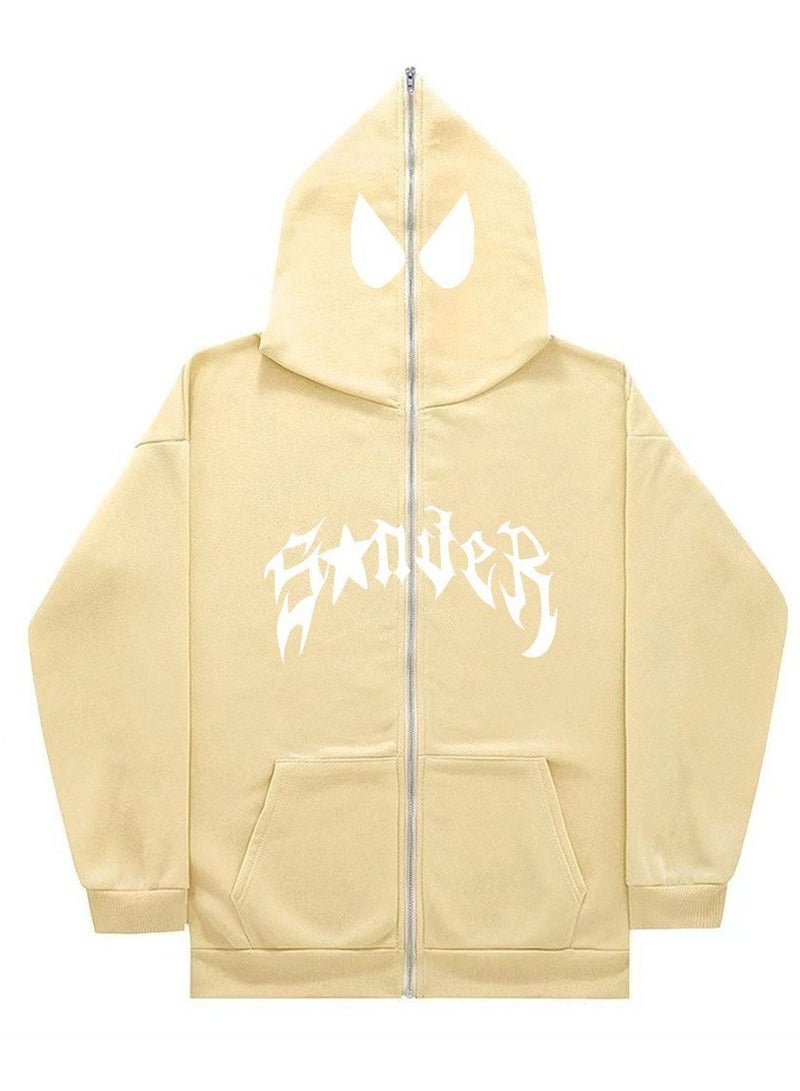 NIBEMINENT Graphic Print Zip Up Hoodie, Casual Long Sleeve Hoodie Outerwear, Women's Clothing - Image 1