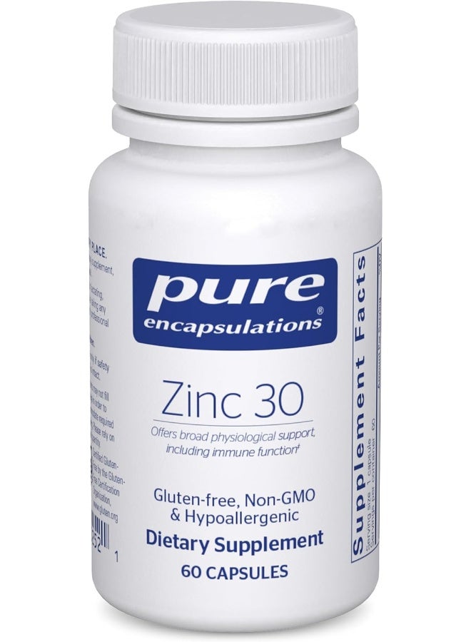 Pure Encapsulations Zinc Picolinate Highly Absorbable Hypoallergenic Supplement- 60 Capsules (30mg) - Image 1