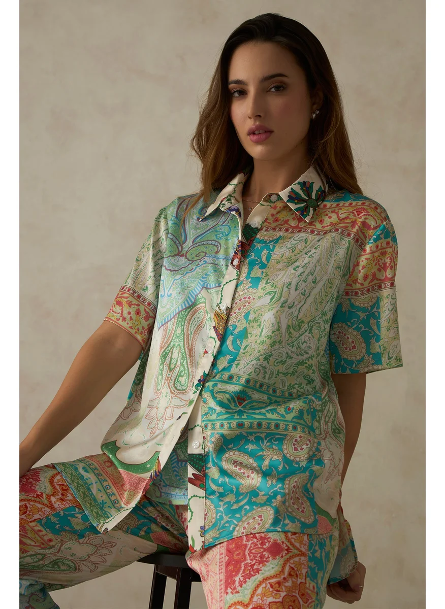فيرجيو Virgio Women Palmira Shirt Abstract Floral Printed Shirt
