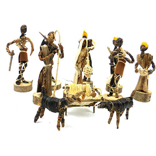 Global Crafts Nativity Set Handmade in Kenya from Banana Fiber - Image 4
