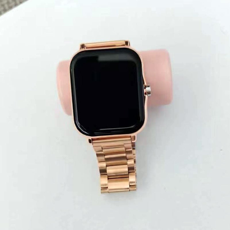 Smartwatch Y13/GT20 Step Tracker HR Bluetooth Call GT2 Gold rubber gold three-ball steel belt