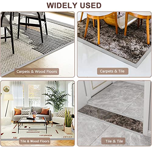 SUVEUS 10Ft Floor Transition Strip, Self Adhesive Carpet Edging Trim Strip, Threshold Strips for Threshold Height Less Than 5 mm (Grey) - Image 5
