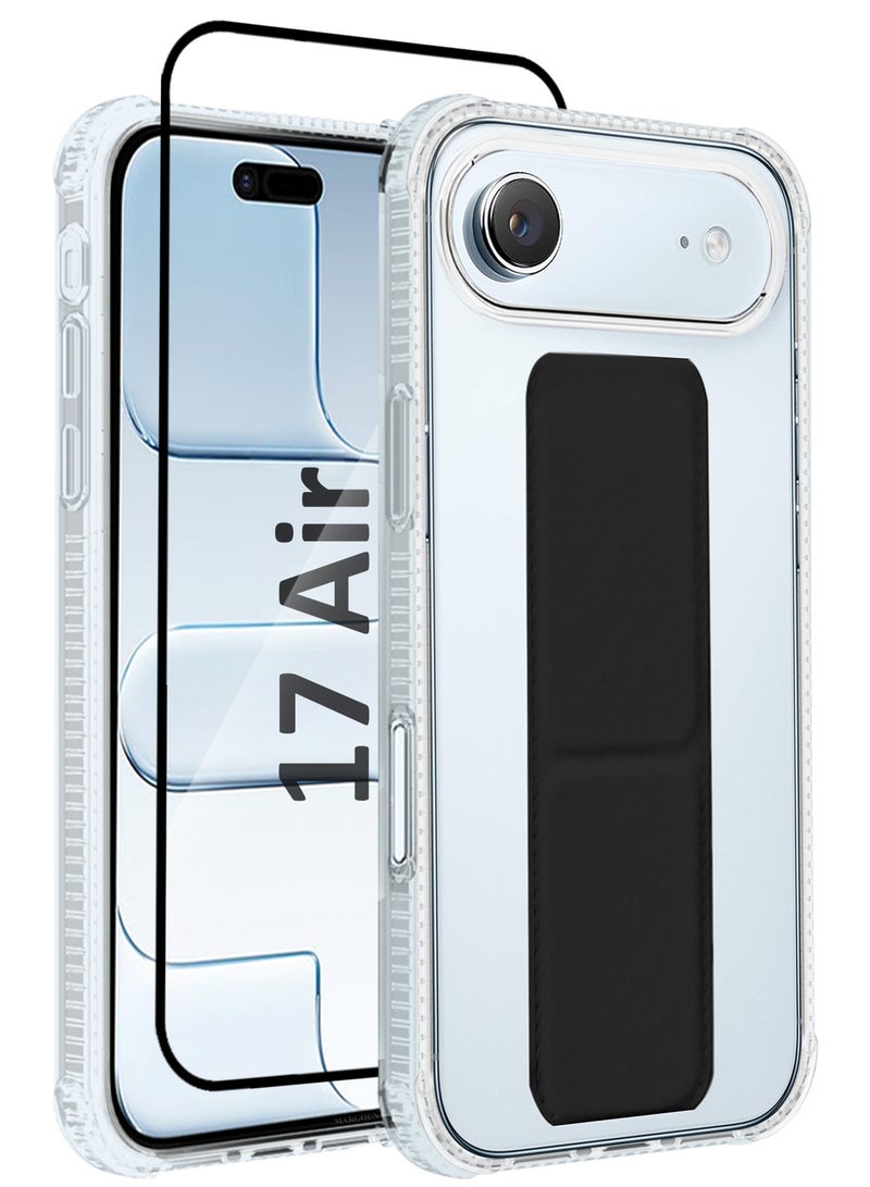 CATANES غطاء شفاف مع قبضة الأصابع 2 عبوة لجهاز iPhone 17 Air - حامل مغناطيسي للسيارة متعدد الوظائف غلاف واقي 2 في 1 مع واقي شاشة ثلاثي الأبعاد - أسود - Image 1