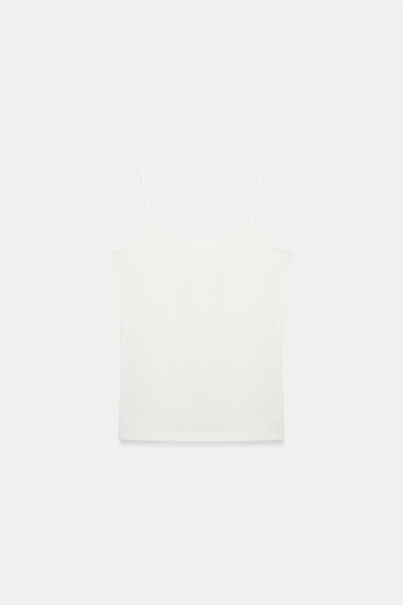 Dilvin White DILVIN Slim-fit Sleeveless Square-neck Blouse for Women | Best Price UAE