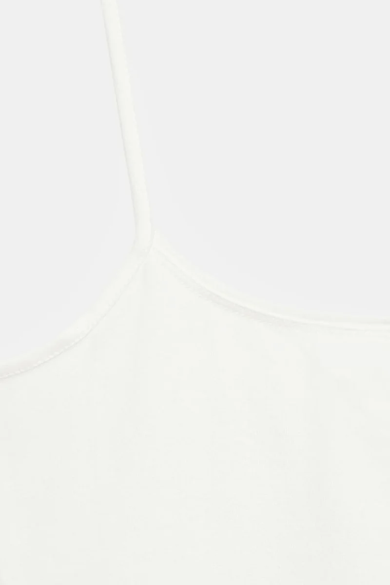 Dilvin White DILVIN Slim-fit Sleeveless Square-neck Blouse for Women | Best Price UAE