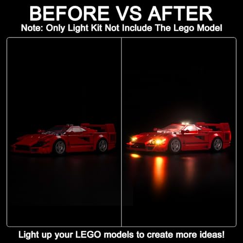 Hilighting Upgraded Led Light Kit for Lego Speed Champions Ferrari F40 Super car Building Set Compatible with Lego 76934 Model Not Included - Image 5