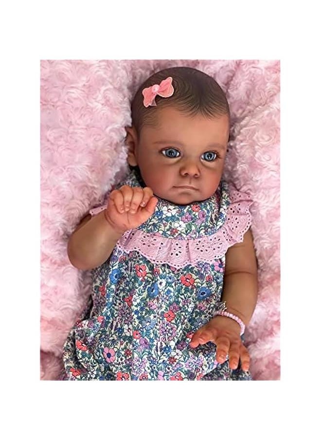 24 Inches Cute Alive Big Size African American Painted Hair Reborn Baby Girl Dolls Crafted in Soft Touch Weighted Body Realistic Newborn Toddler Dolls in Dark Brown Skin - pzsku/Z85867E206E1581697AABZ/45/_/1724992146/ac6d2209-66cd-4bf7-981d-2d34501208d0