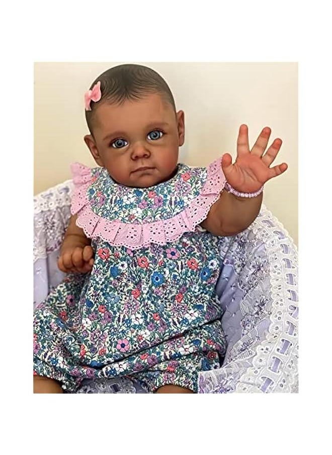 24 Inches Cute Alive Big Size African American Painted Hair Reborn Baby Girl Dolls Crafted in Soft Touch Weighted Body Realistic Newborn Toddler Dolls in Dark Brown Skin - pzsku/Z85867E206E1581697AABZ/45/_/1724992207/bcd09f5f-cbc0-4500-ad02-22346bfd42a2