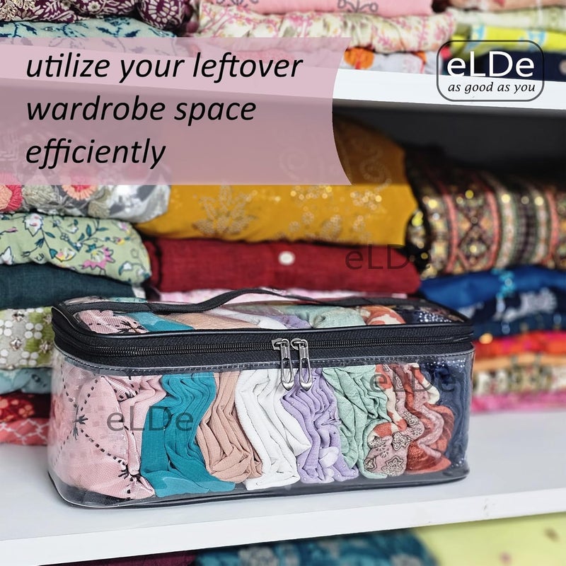 ELDE Pack of 4 Innerwear Organizer for Wardrobe Legging Storage Bag Dupatta Organizer Storage Bag, Storage Pouch for Travel, Wardrobe Organiser for Storage, Undergarment Organiser for Women (4) - Image 4