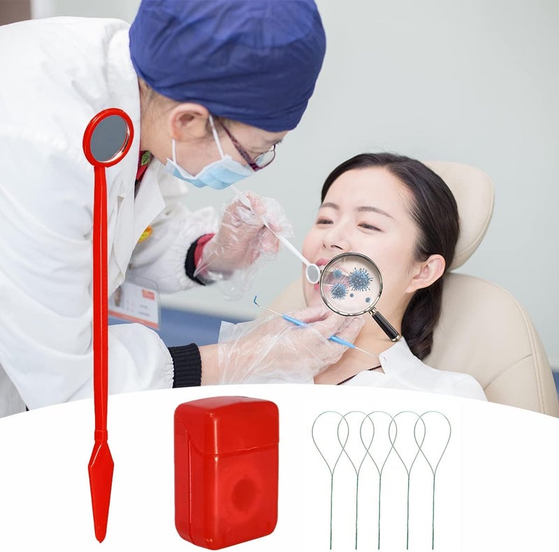 Ceonam Braces Cleaning Kit for Teeth, Portable Orthodontic Toothbrush Kit Oral Care Dental Travel Kit - Interdental Brush Dental Wax Dental Floss Toothbrush Box (Red) - Image 5