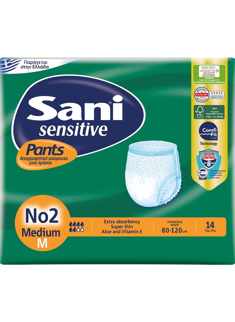 Sani Sensitive Pants Adult Diapers medium  14 Pieces  - Image 2