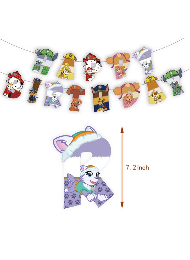 Zeemey - Paw Patrol Theme Balloon Set with Happy Birthday Banner,Cake Topper,Hanging Spins,Perfect for Graduation Baby Shower Birthday Bachelorette Party Backdrop Decoration,Suitable for Indoor and Outdoor - Image 1