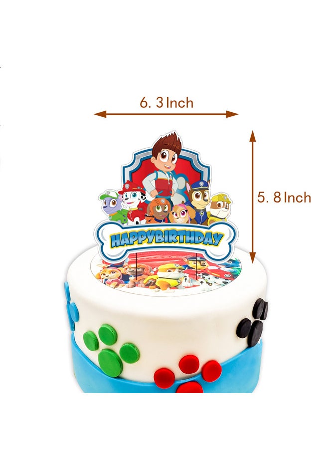 Zeemey - Paw Patrol Theme Balloon Set with Happy Birthday Banner,Cake Topper,Hanging Spins,Perfect for Graduation Baby Shower Birthday Bachelorette Party Backdrop Decoration,Suitable for Indoor and Outdoor - Image 1