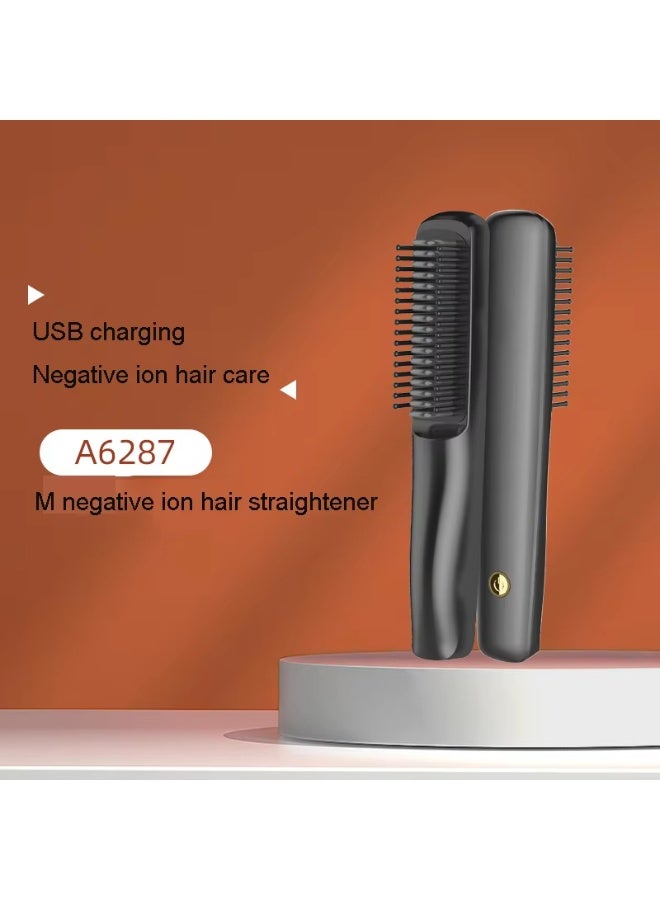 مشط فرد الشعر اللاسلكي الجديد بشاشة رقمية قابلة لإعادة الشحن، صغير محمول للسفر للعناية بالشعر، مشط فرد الشعر وتجعيده ثنائي الاستخدام - Image 2