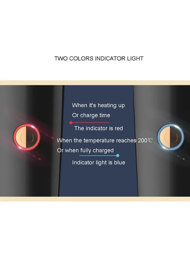 مشط فرد الشعر اللاسلكي الجديد بشاشة رقمية قابلة لإعادة الشحن، صغير محمول للسفر للعناية بالشعر، مشط فرد الشعر وتجعيده ثنائي الاستخدام - Image 3