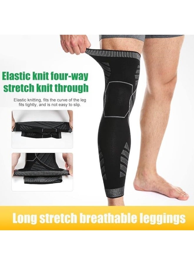 NIBEMINENT 1 pair Lengthened Compression Knee Pads，Knee Brace Leg Compression Sleeve， Badminton Sports Knee Pads for Basketball Football Mountaineering Running - Image 2