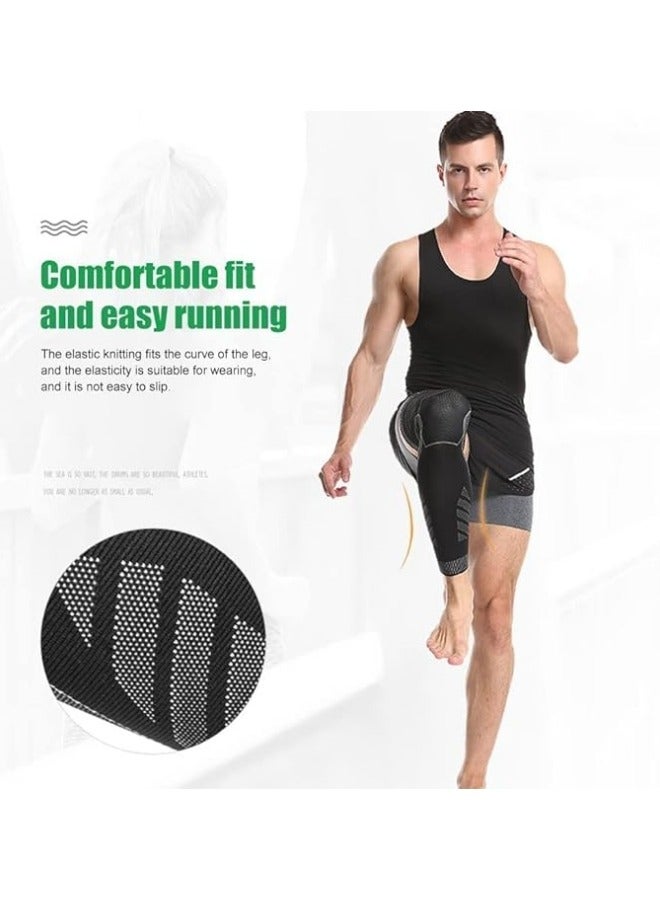 NIBEMINENT 1 pair Lengthened Compression Knee Pads，Knee Brace Leg Compression Sleeve， Badminton Sports Knee Pads for Basketball Football Mountaineering Running - Image 3