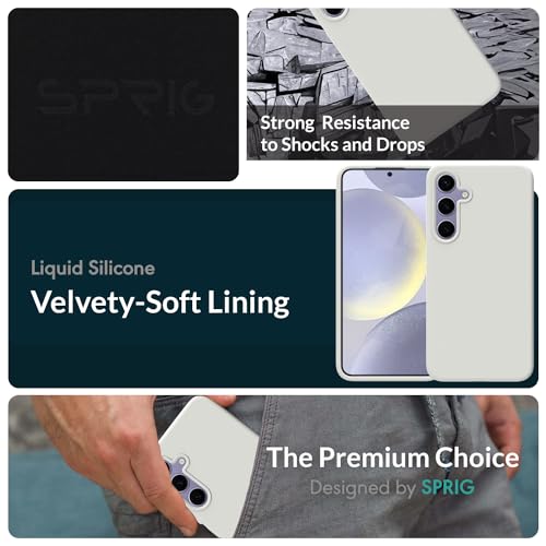 SPRIG Compatible with Samsung Galaxy S24 Plus 5g Premium SilkTone Back Cover Drop Tested Shock Proof Mobile Case for Men, Women, Boys and Girls with Camera Protection (Light Grey) - Image 2