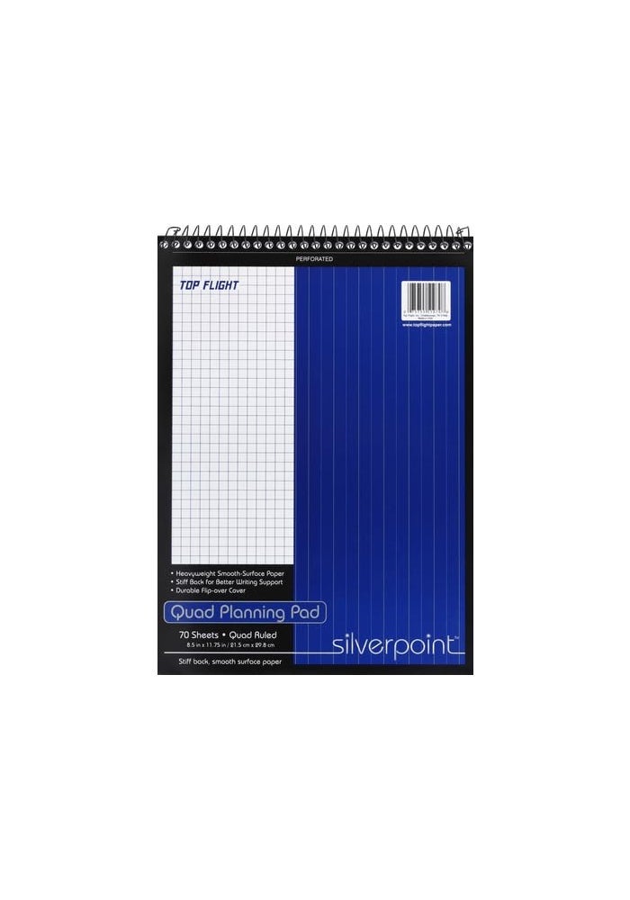 Top Flight Silverpoint Wirebound Legal Pad with Quadrille Rule - 70 Sheets, 8.5 x 11.75 Inches, Heavyweight Paper, Durable Flip-over Cover - Image 3