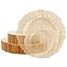 U-QE UQE 60PCS Gold Plates for Party Gold Plastic Plate DisposableReusable Gold Glitter Heavy Duty Plastic Plates for PartyWedding Including 30 Dinner 10 30 Dessert Plate 7 - Image 1