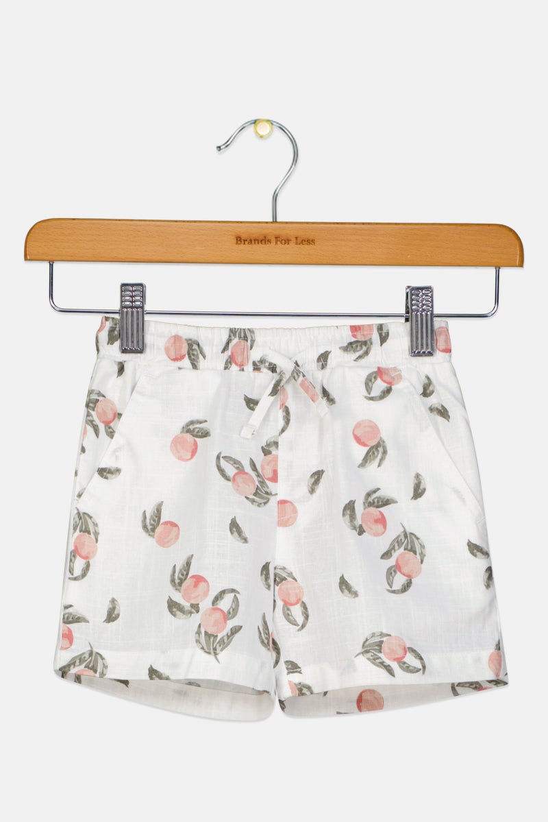 Scene & Heard Toddlers Girl Drawstring All Over Printed Shorts, Multicolor  - Image 1