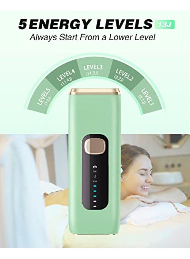 جهاز إزالة الشعر بالليزر IPL للنساء والرجال في المنزل، ترقية إلى 999,900 ومضة دائم لعلاج الوجه والساقين والذراعين ومنطقة البيكيني والجسم بالكامل - Image 3