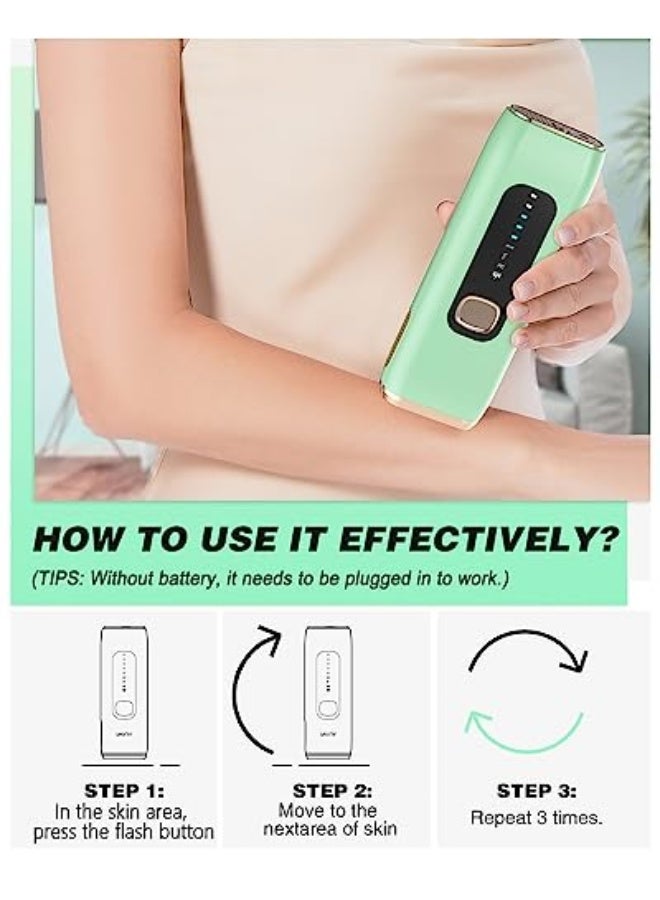 جهاز إزالة الشعر بالليزر IPL للنساء والرجال في المنزل، ترقية إلى 999,900 ومضة دائم لعلاج الوجه والساقين والذراعين ومنطقة البيكيني والجسم بالكامل - Image 4