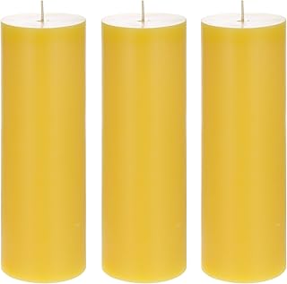 MEGA CANDLES Mega Candles 3 pcs Citronella Scented Round Pillar Candle, Hand Poured Paraffin Wax Candles 3 Inch x 9 - Image 1