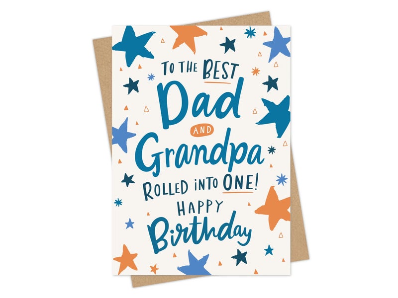 DottyBlack Dad & Grandpa Birthday Card | Happy Birthday Greeting Card with Envelope | Blank Inside Birthday Card for Dad, Grandpa, Father, Family Wishes & Personal Messages - Image 1