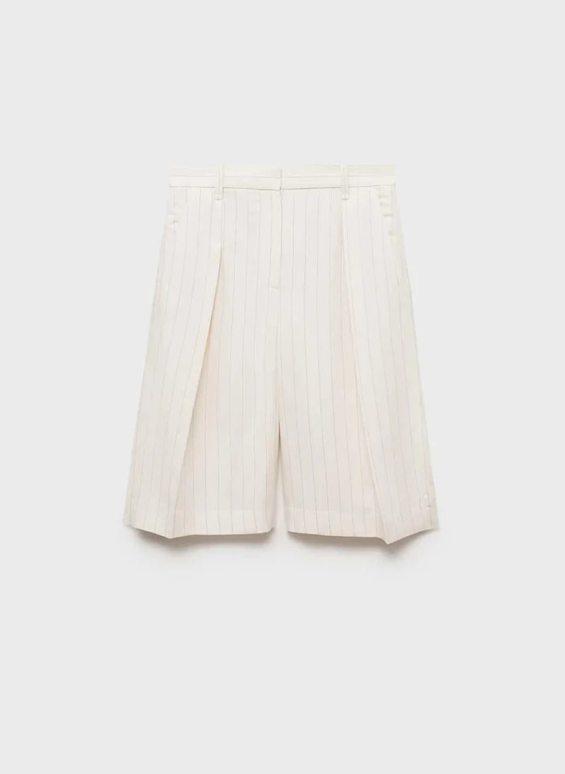 MANGO Striped Bermuda Shorts