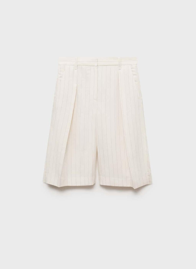 MANGO Striped Bermuda Shorts  - Image 5
