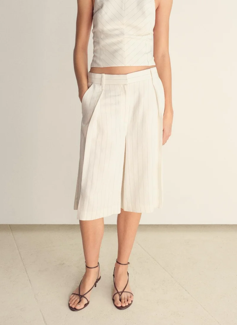 مانجو Striped Bermuda Shorts