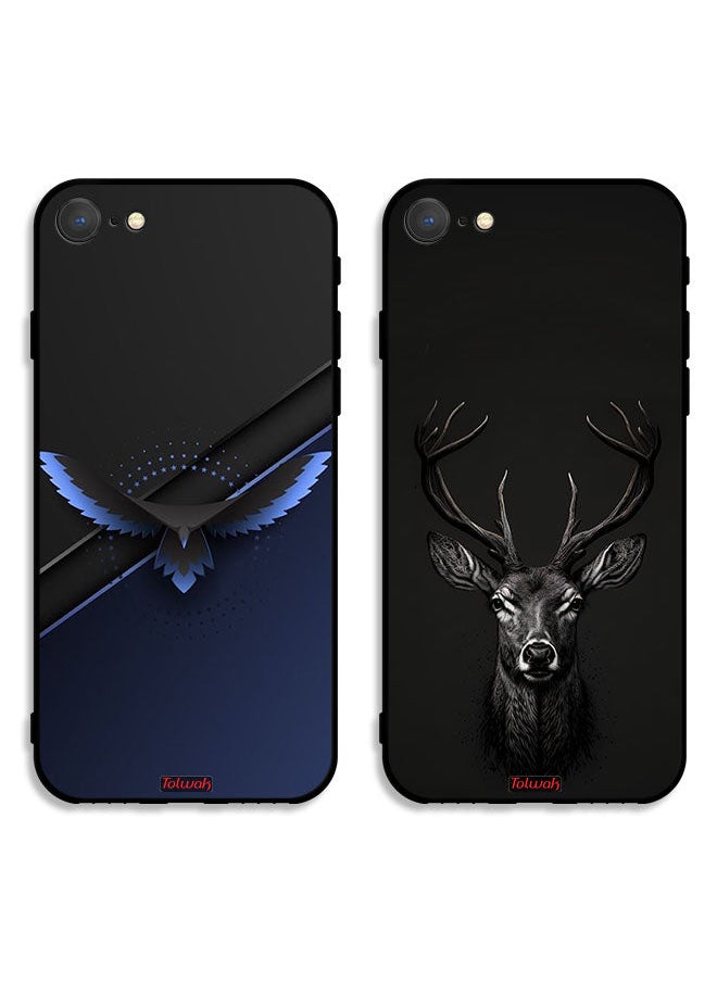 Tolwak - Two Cases For Apple iPhone SE (2022) Protective Covers Eagle Deer Digital Art - Image 1