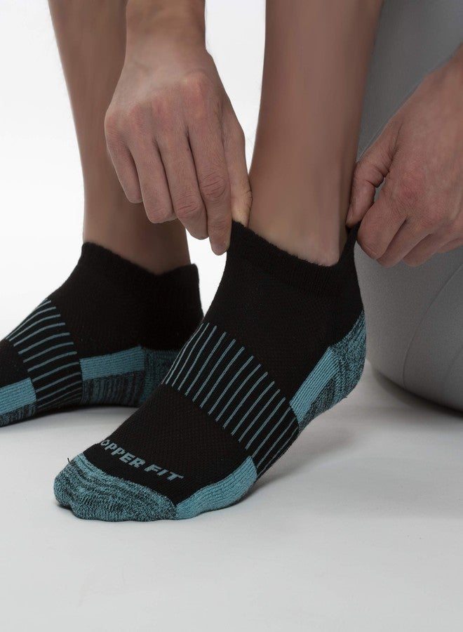 Copper Fit Unisex No Show Sport Socks, Black, Large-X-Large, 3 Pair - Image 3