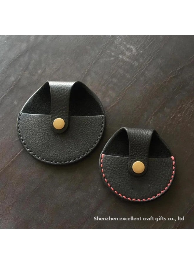 Digital Camera Lens Cover Protective Cover PU Leather Portable Lens Cover Hanging Type Photo Dust Filter Cover Protective Cover-Color:Black  - Image 3