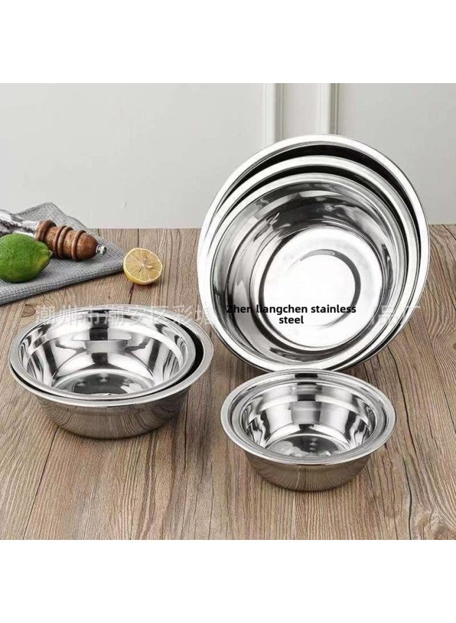 Strictly Selected Stainless Steel Disc Soup Basin Household Kitchen And Noodle Egg Basin Baking Special Cooking Basin-Specifications:14CM-Color:410 Stainless Steel 04 Thick  - Image 2