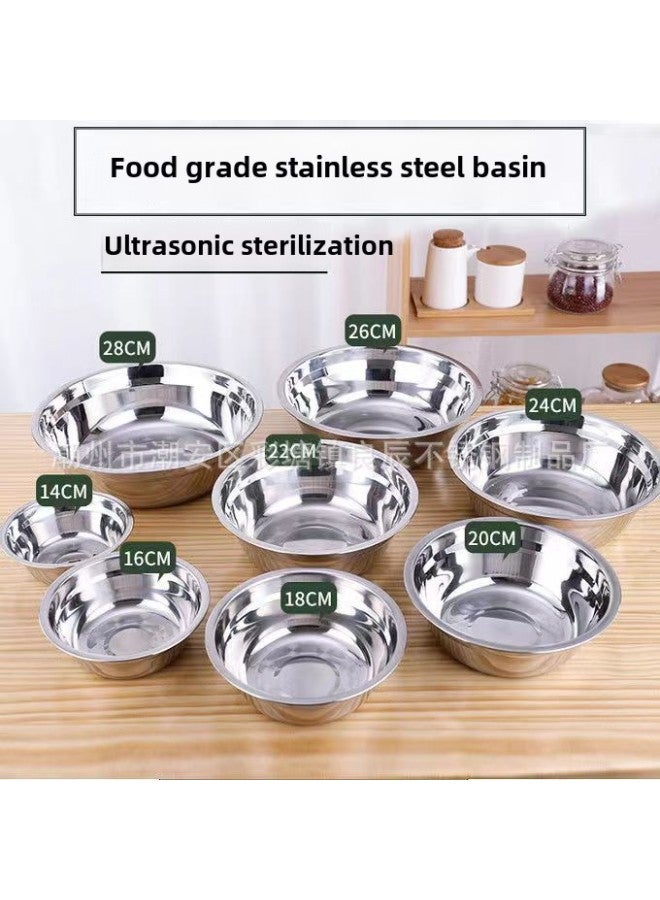 Strictly Selected Stainless Steel Disc Soup Basin Household Kitchen And Noodle Egg Basin Baking Special Cooking Basin-Specifications:14CM-Color:410 Stainless Steel 04 Thick  - Image 4