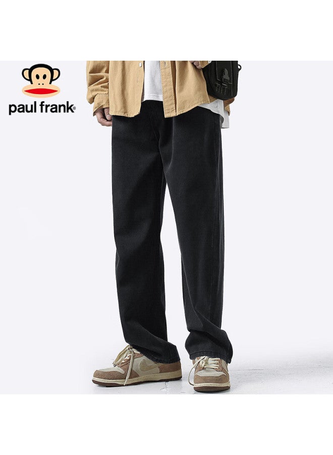 Paul Frank Men's Denim Jeans Summer American Vintage Yellow Mud Dye High Street Casual Pants Black L - Image 1