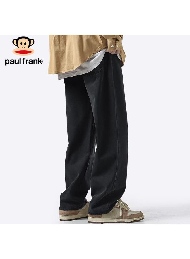 Paul Frank Men's Denim Jeans Summer American Vintage Yellow Mud Dye High Street Casual Pants Black L - Image 4
