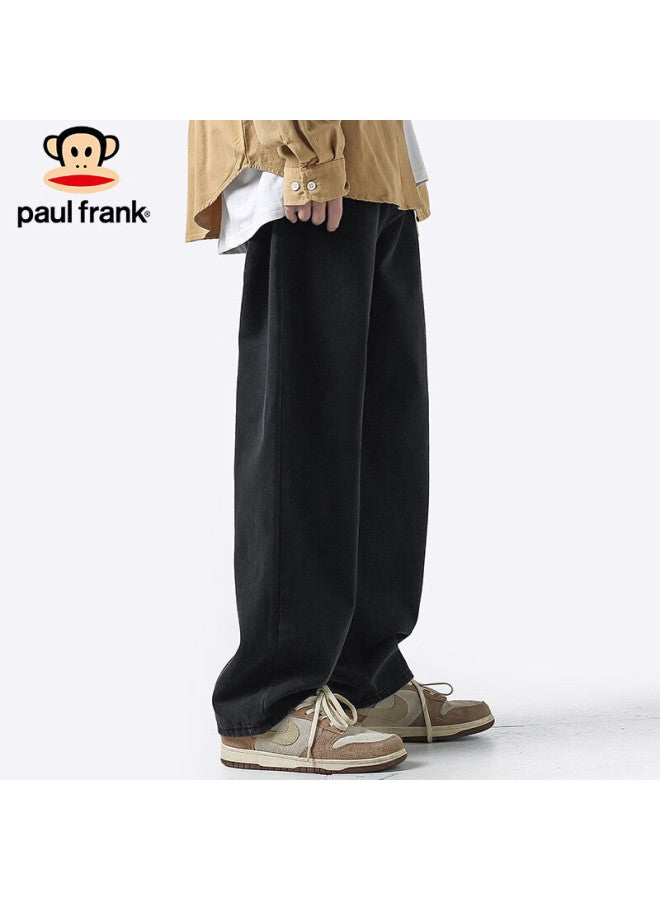 Paul Frank Men's Denim Jeans Summer American Vintage Yellow Mud Dye High Street Casual Pants Black L - Image 3